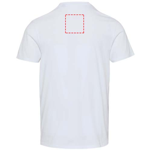 Tee-shirt unisexe Azurite à manches courtes en coton biologique OCS 160 g/m²: Impact – haut du dos · Broderie — variante « fixed »