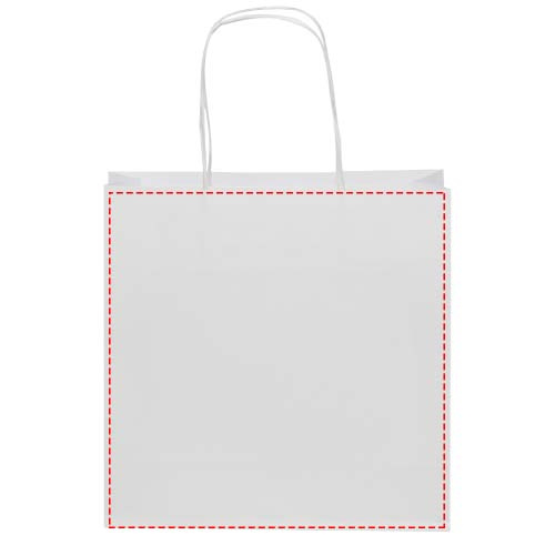 Kraftpapperspåse 120 g/m2 med tvinnade handtag – 24 x 9 x 24 cm: Both sides · Litho
