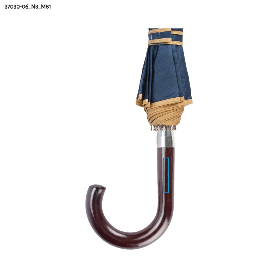 Parapluie EVITA à 16 baleines: Zone de marquage handle · Tampographie