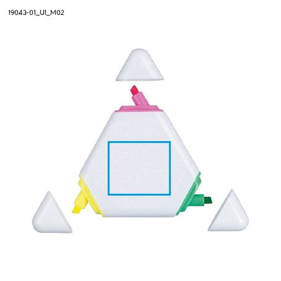 TRIANGLE – surligneur: Zone de marquage arrière · Impression UV