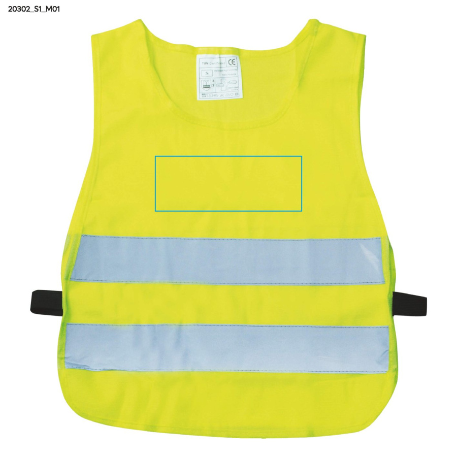 KIDO – gilet réfléchissant pour enfant: Zone de marquage avant · Sérigraphie