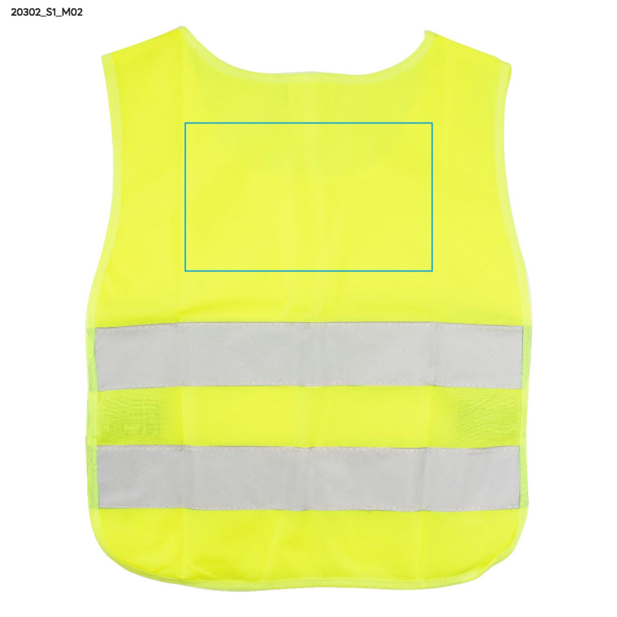 KIDO – gilet réfléchissant pour enfant: Zone de marquage arrière · Sérigraphie