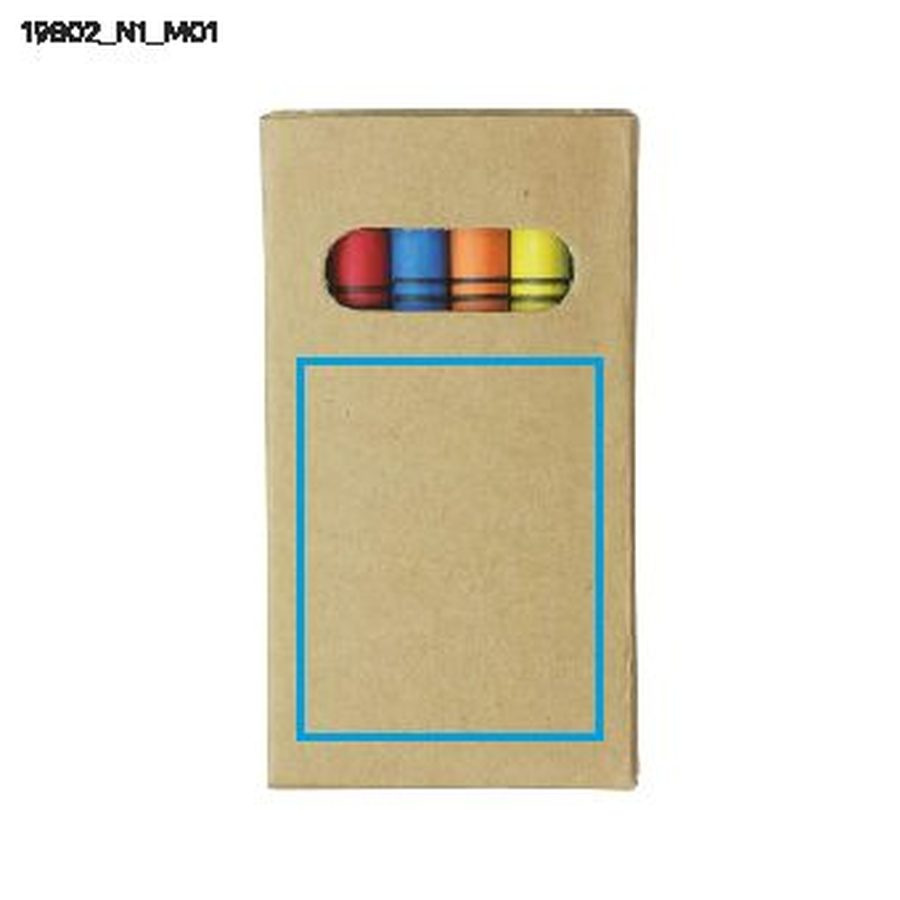 PICTA – set de 6 crayons de cire: Zone de marquage avant · Tampographie