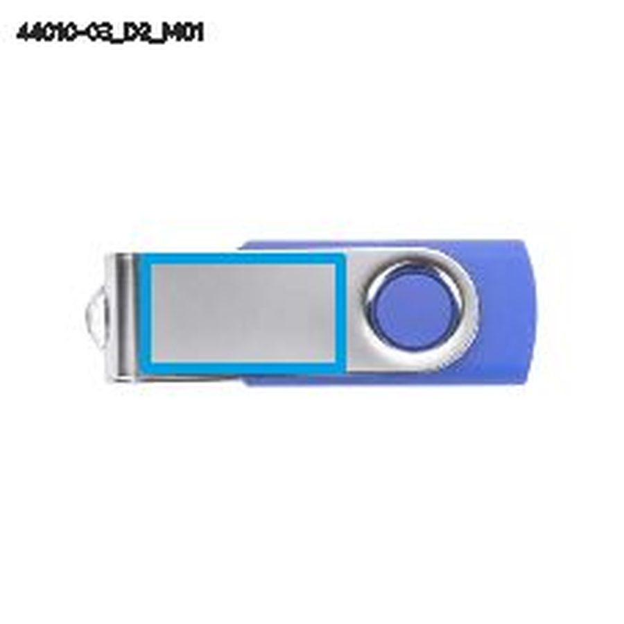 Clé USB TWISTER de 4 Go: Zone de marquage avant · Doming (résinage)