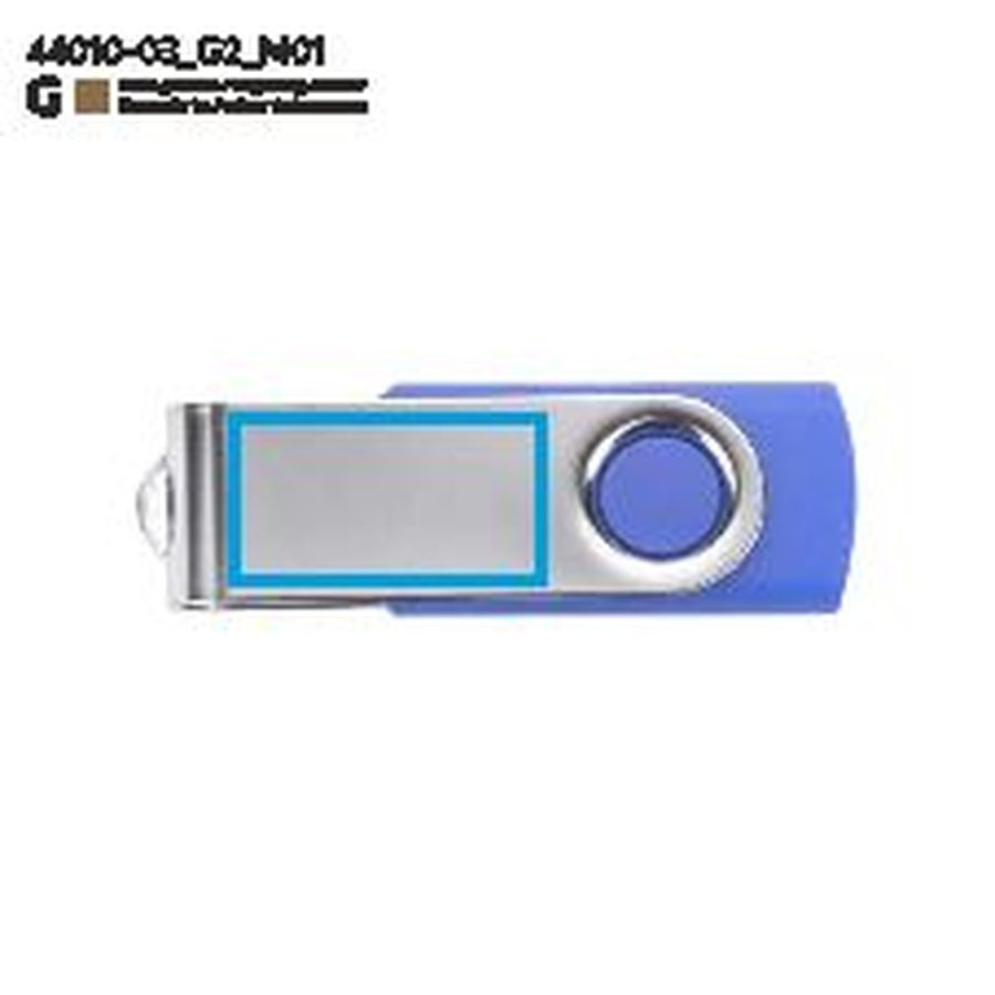 Clé USB TWISTER de 4 Go: Zone de marquage avant · Gravure laser