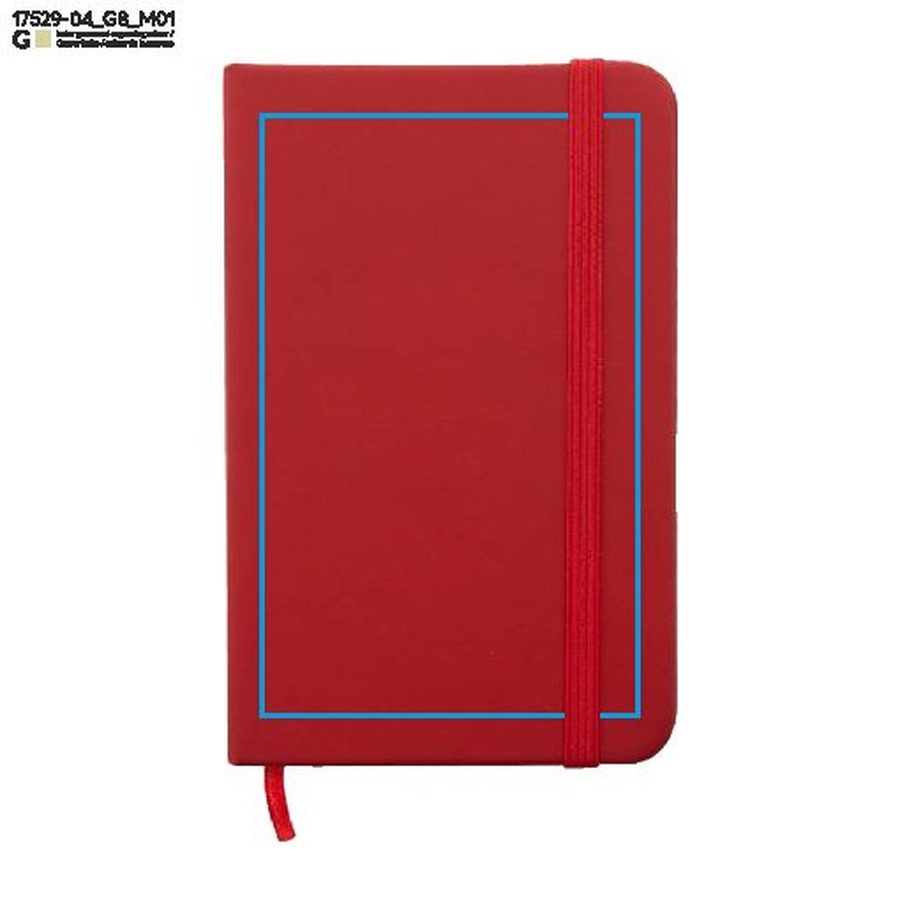 Carnet VITAL A6: Zone de marquage avant · Gravure laser