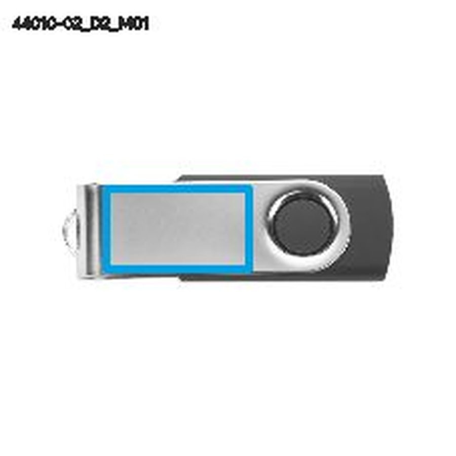 Clé USB TWISTER de 4 Go: Zone de marquage avant · Doming (résinage)
