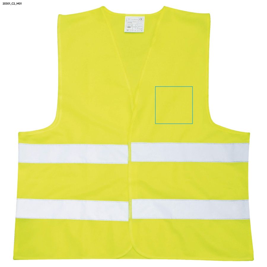 Gilet réfléchissant VORS: Zone de marquage avant · DTF