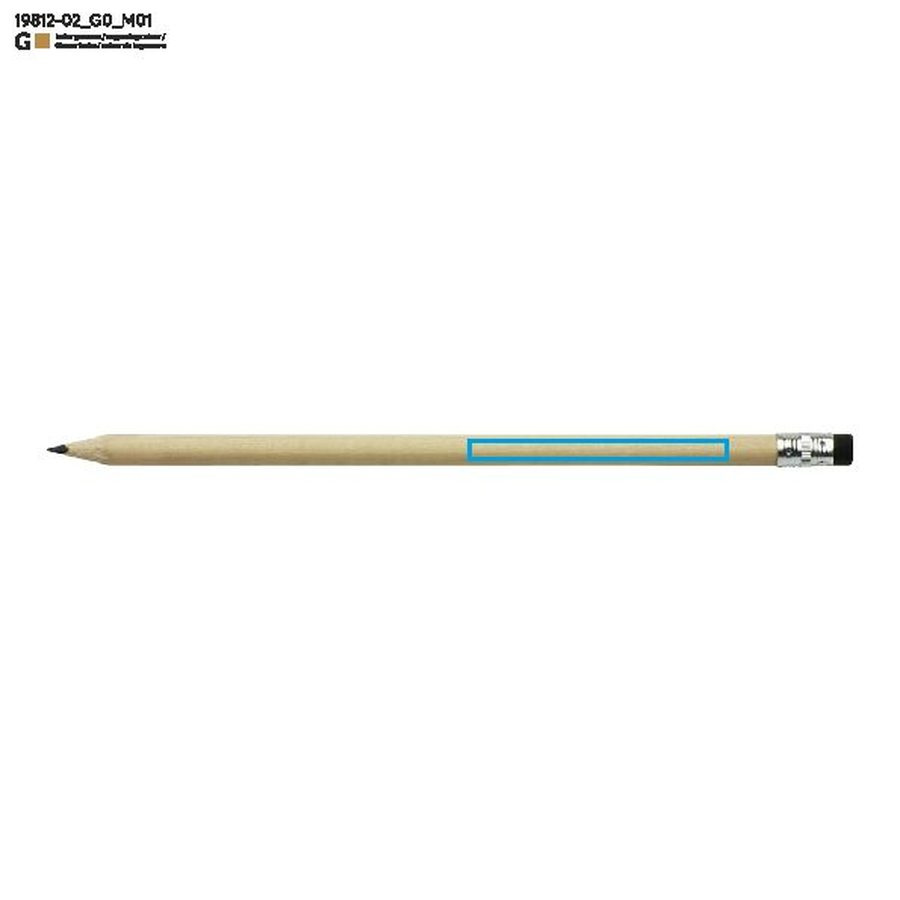 Crayon avec gomme STUDENT: Zone de marquage avant · Gravure laser