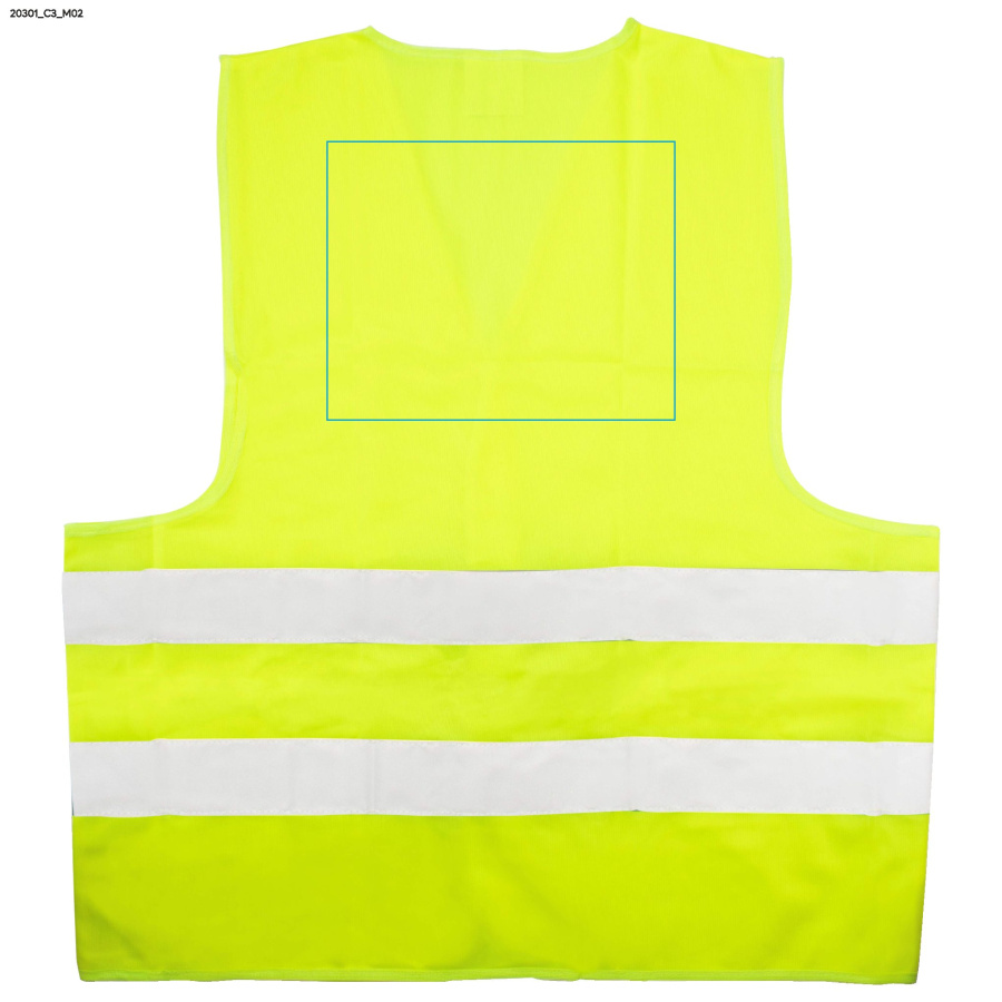 Gilet réfléchissant VORS: Zone de marquage arrière · DTF