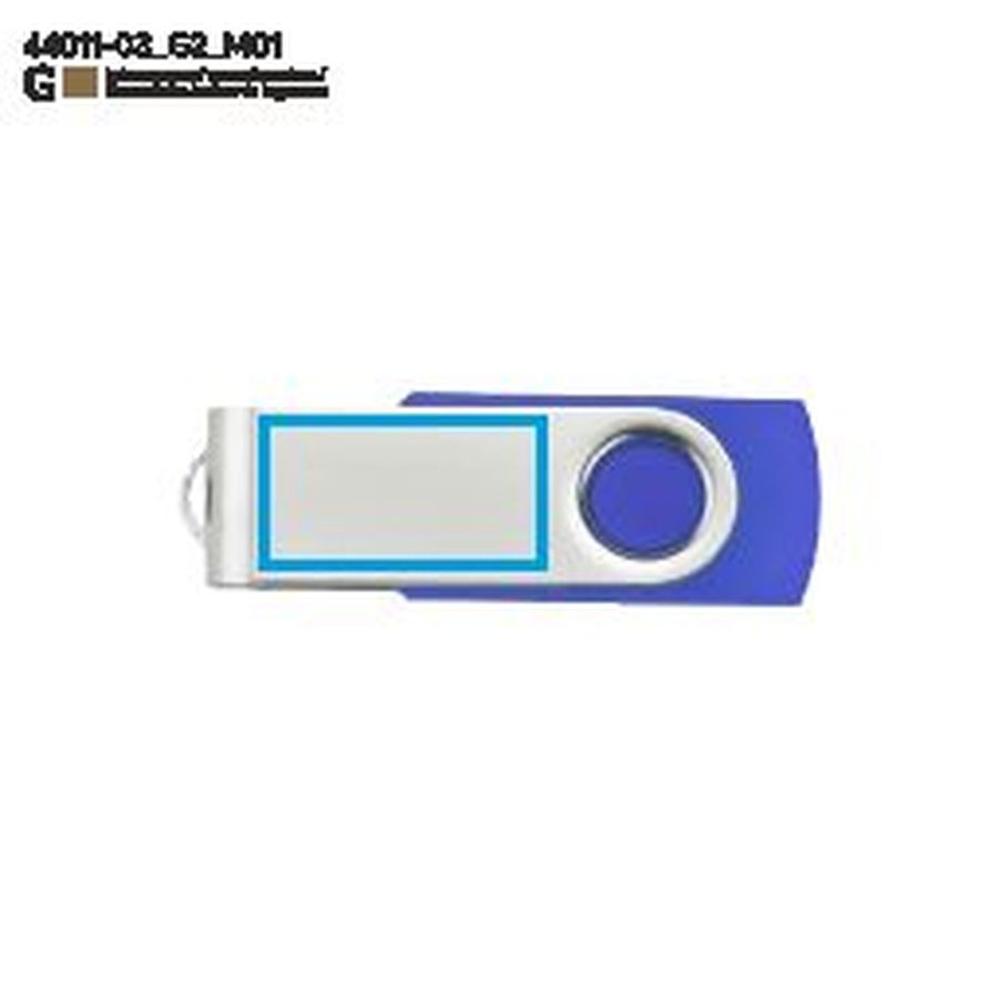 Clé USB TWISTER de 8 Go: Zone de marquage avant · Gravure laser