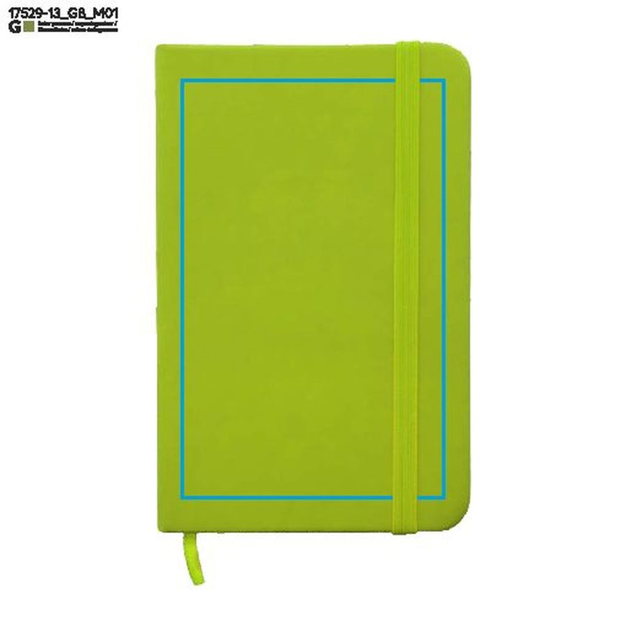 Carnet VITAL A6: Zone de marquage avant · Gravure laser