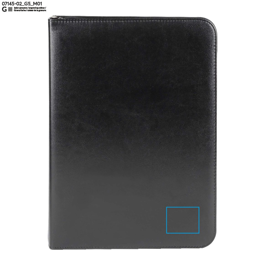 SOMERSET – porte-documents A4: Zone de marquage avant · Gravure laser
