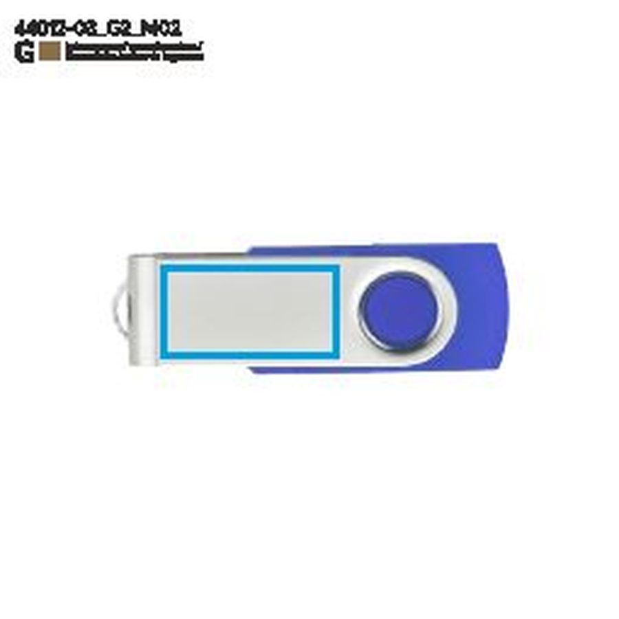 Clé USB TWISTER de 16 Go: Zone de marquage arrière · Gravure laser