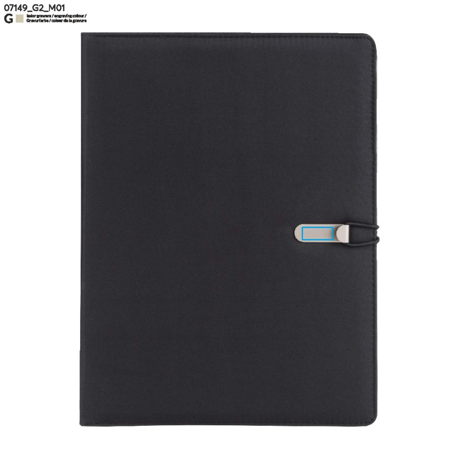 HOOK – porte-documents A4: Zone de marquage avant · Gravure laser