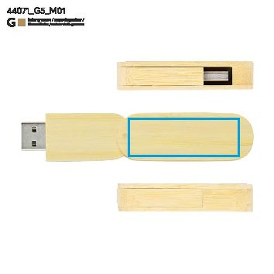 Clé USB STALK 8 GB, composition à confirmer: Zone de marquage avant · Gravure laser
