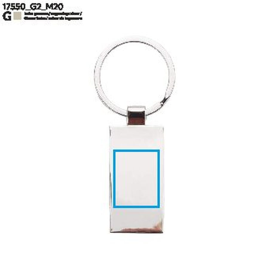 Coffret cadeau FRED: Zone de marquage — Porte-clés — Face arrière · Gravure laser