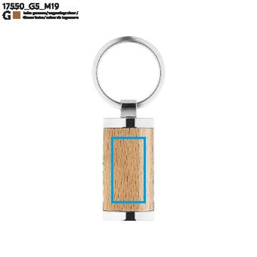 Coffret cadeau FRED: Zone de marquage — Porte-clés — Avant · Gravure laser