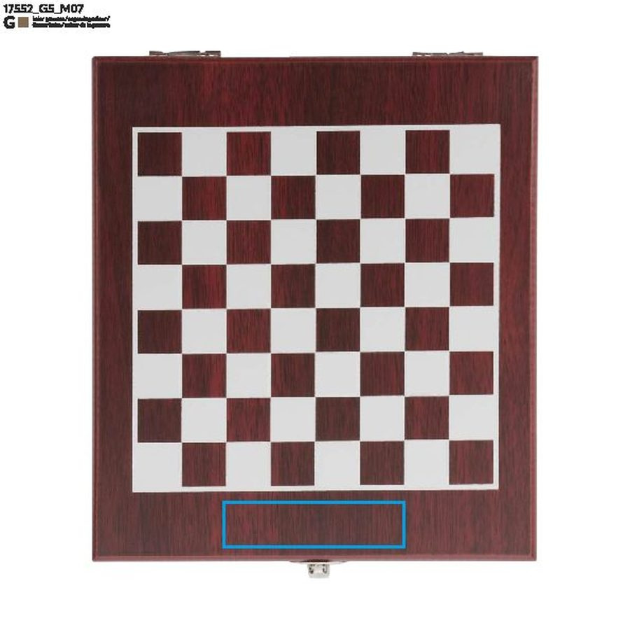 TREBB – set à vin avec jeu d’échecs: Zone de marquage top · Gravure laser