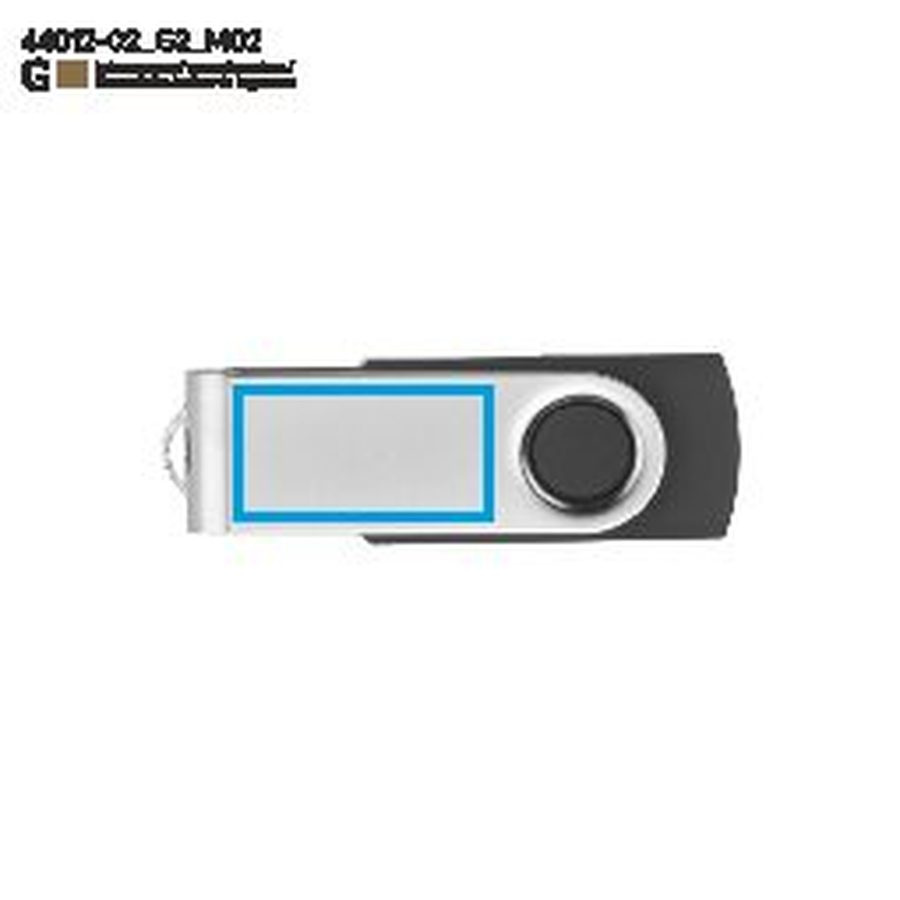 Clé USB TWISTER de 16 Go: Zone de marquage arrière · Gravure laser