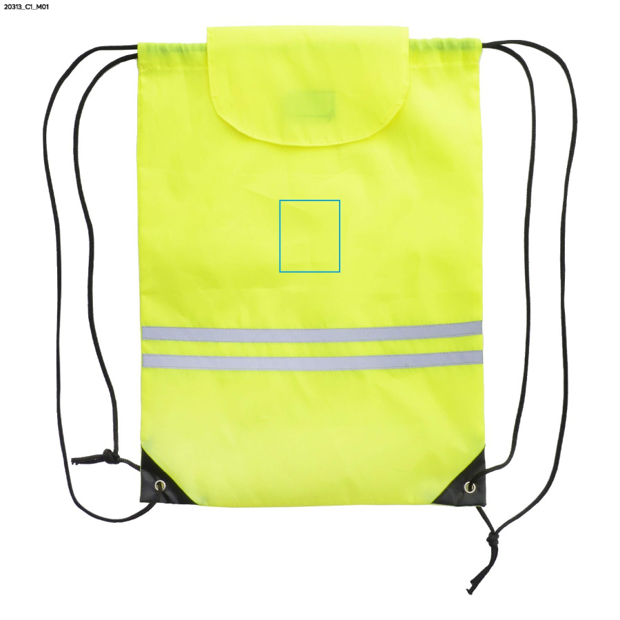 Sac réfléchissant à cordons REFLECT: Zone de marquage avant · DTF