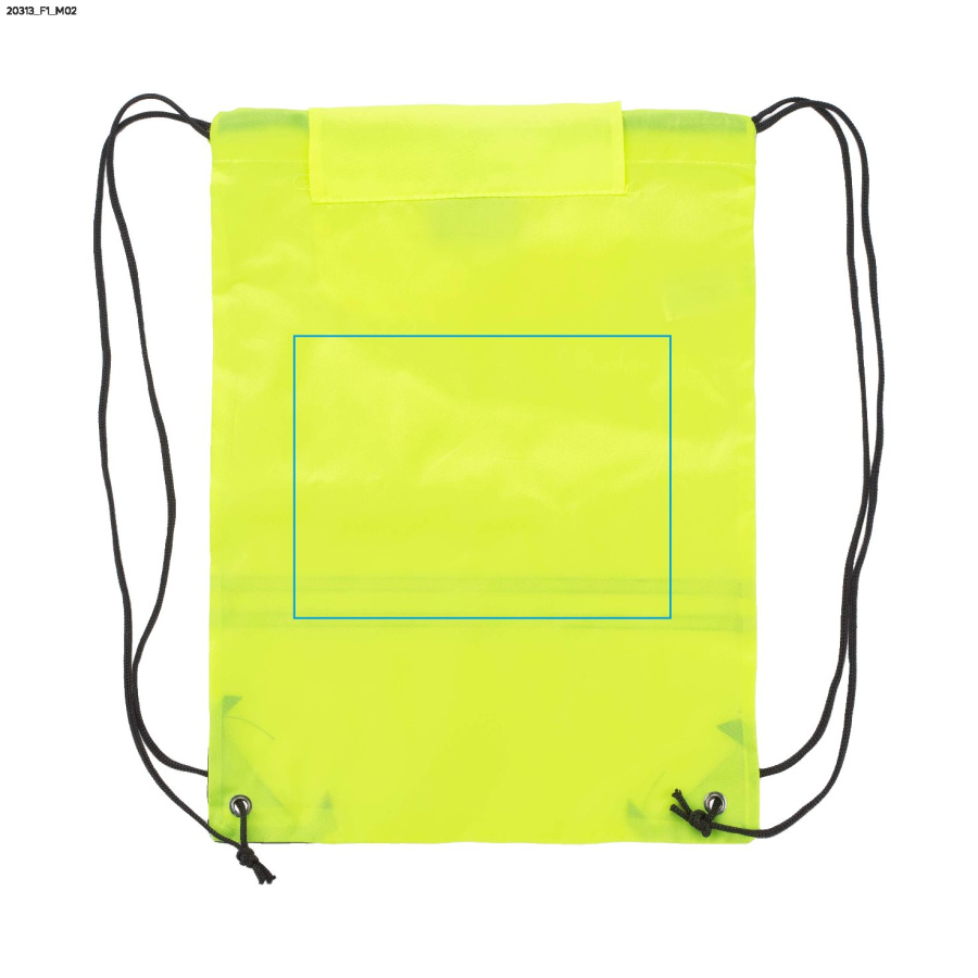 Sac réfléchissant à cordons REFLECT: Zone de marquage arrière · Transfert sérigraphique