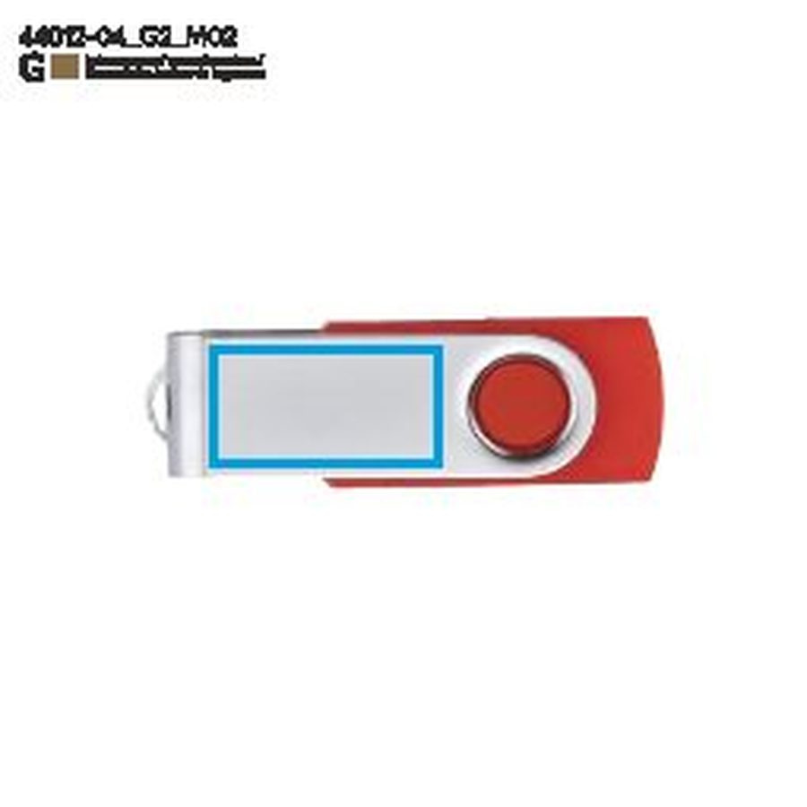 Clé USB TWISTER de 16 Go: Zone de marquage arrière · Gravure laser