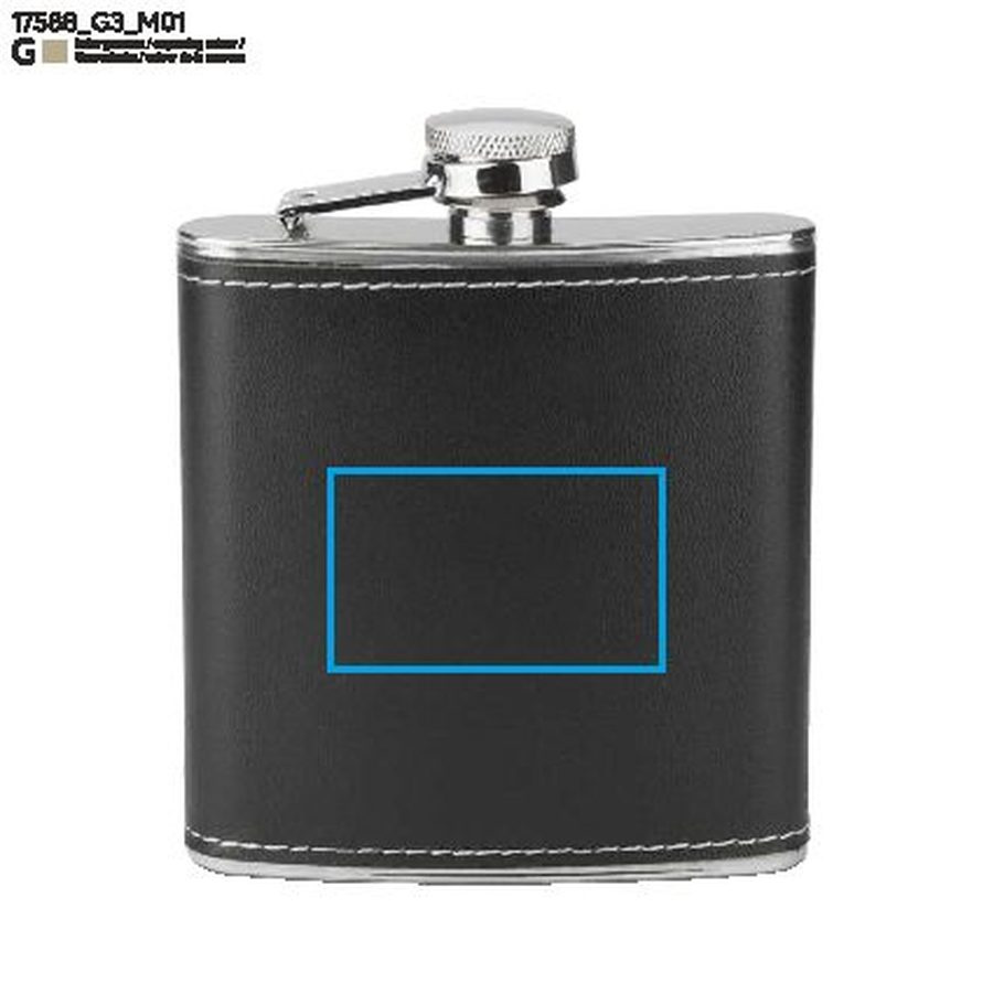 BANFF – flasque 180 ml: Zone de marquage avant · Gravure laser