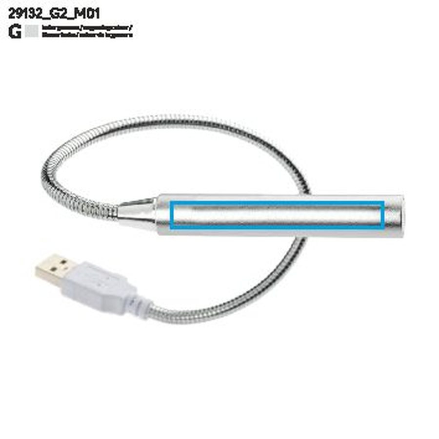 PROBE – lampe USB: Zone de marquage avant · Gravure laser