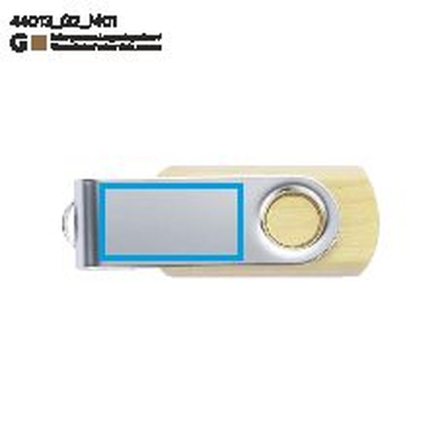 TWISTER MAPLE – clé USB 8 GB: Zone de marquage avant · Gravure laser