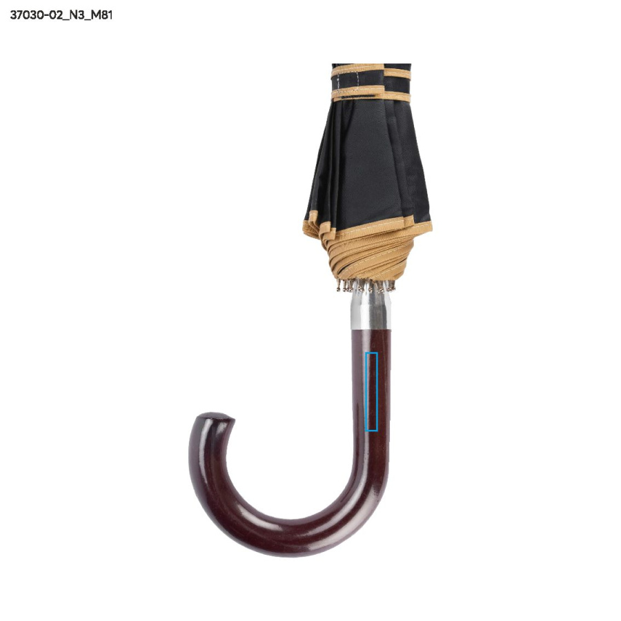 Parapluie EVITA à 16 baleines: Zone de marquage handle · Tampographie
