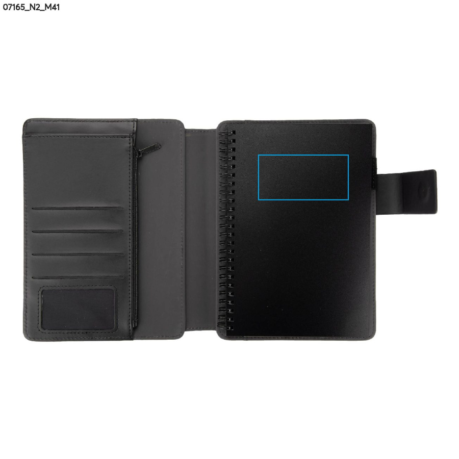 CARLIS – porte-documents A5: Zone de marquage — Carnet — Avant · Tampographie