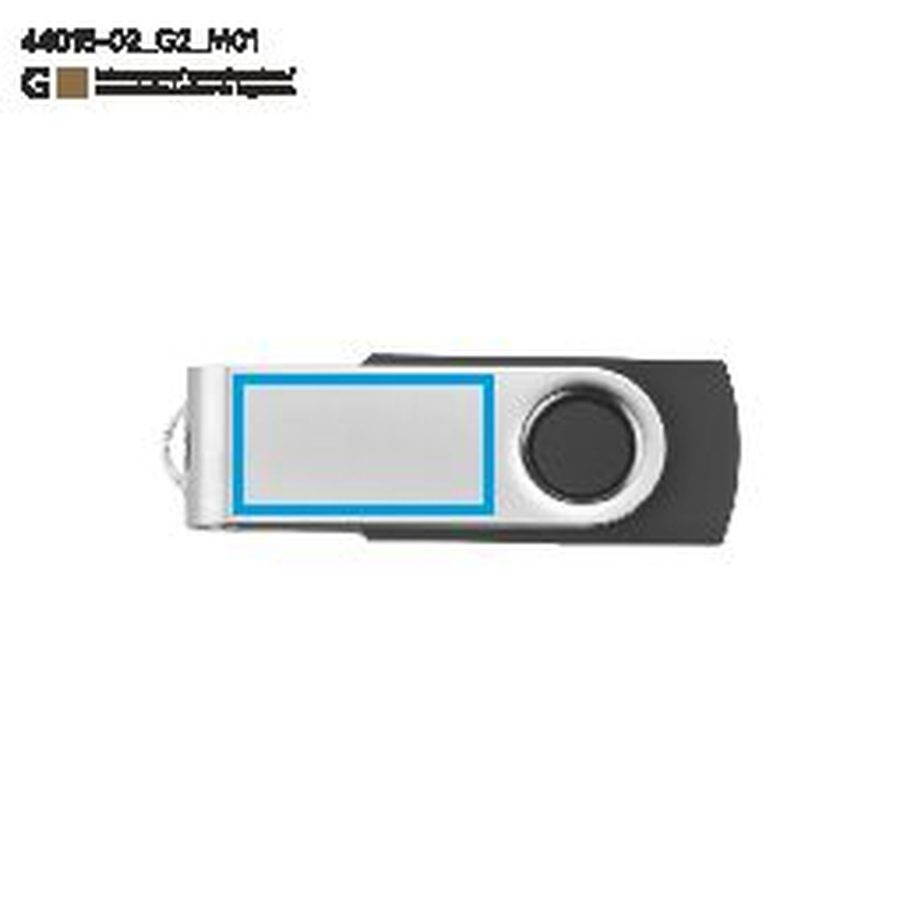 TWISTER – clé USB 32 Go: Zone de marquage avant · Gravure laser