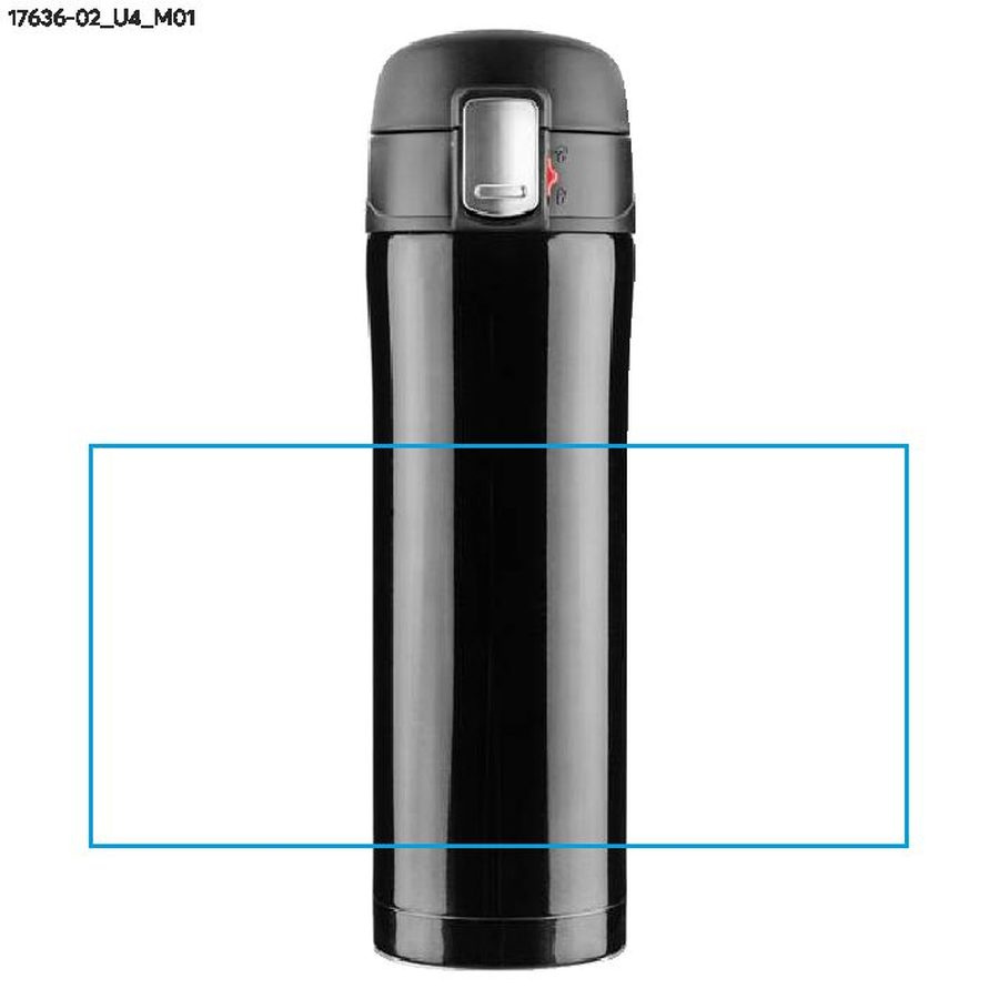 Mug de voyage LOCK de 440 ml: Zone de marquage avant · Impression UV