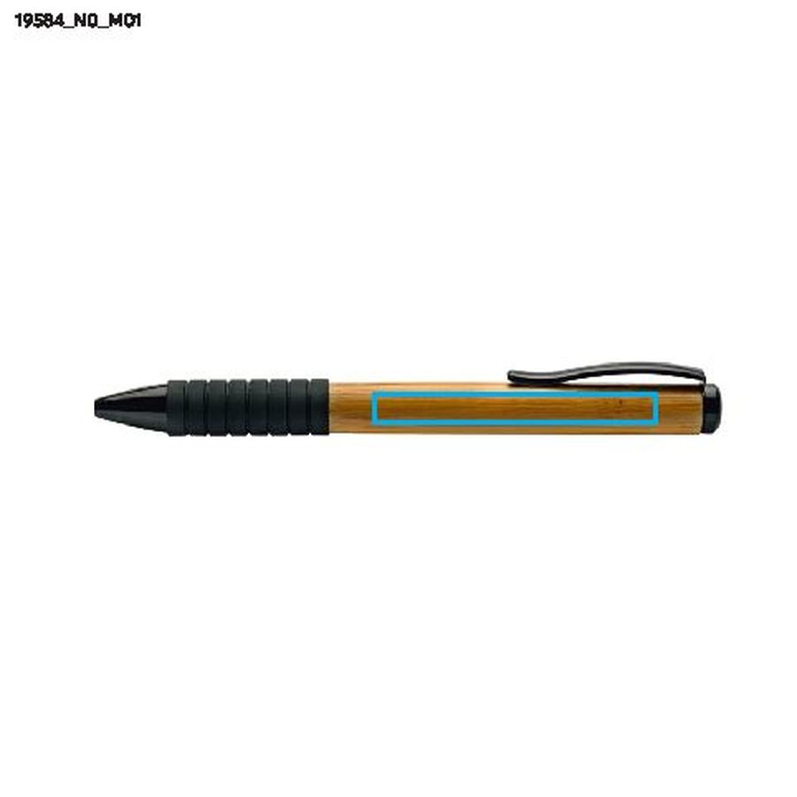 RUB – stylo à bille en bambou: Zone de marquage avant · Tampographie