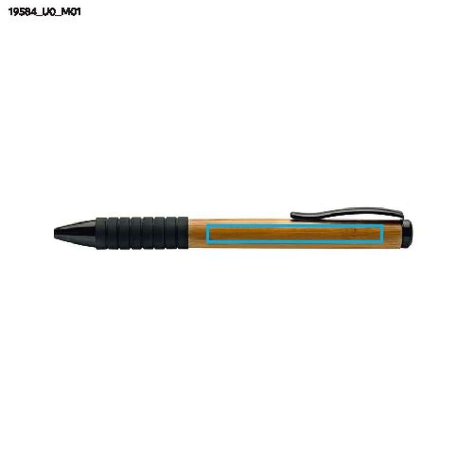 RUB – stylo à bille en bambou: Zone de marquage avant · Impression UV