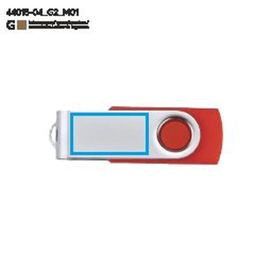 TWISTER – clé USB 32 Go: Zone de marquage avant · Gravure laser