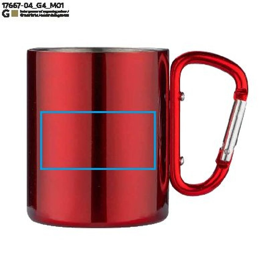 Mug CAMP de 250 ml: Zone de marquage avant · Gravure laser
