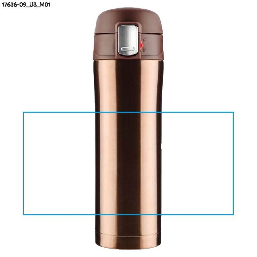 Mug de voyage LOCK de 440 ml: Zone de marquage avant · Impression UV