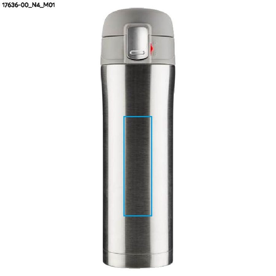 Mug de voyage LOCK de 440 ml: Zone de marquage avant · Tampographie