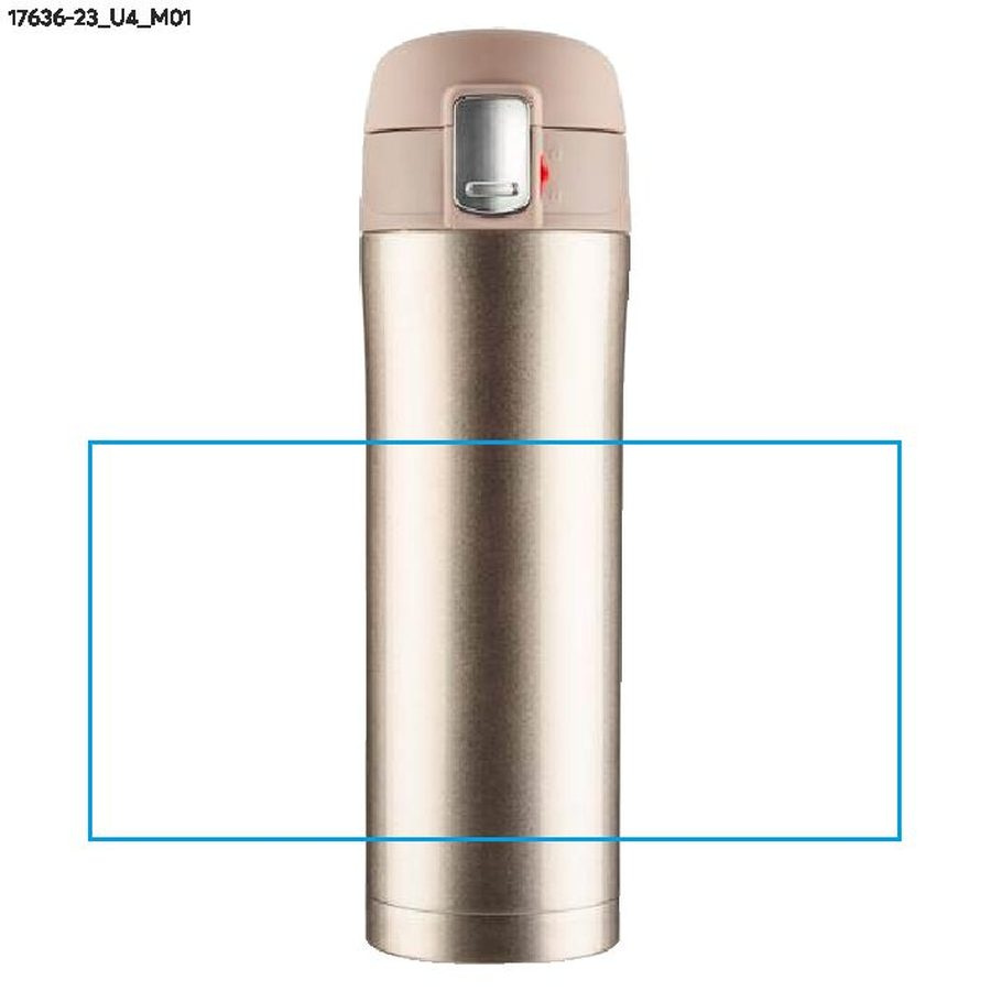 Mug de voyage LOCK de 440 ml: Zone de marquage avant · Impression UV