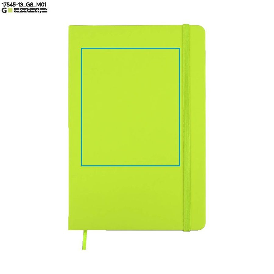 VITAL – carnet A5: Zone de marquage avant · Gravure laser