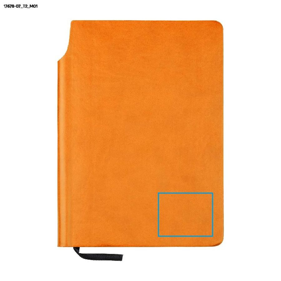 MOLI – carnet A5: Zone de marquage avant · Marquage en creux