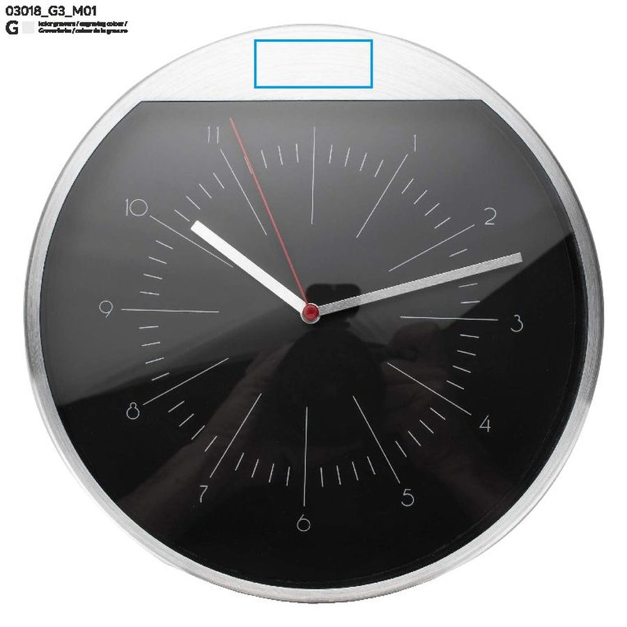 MATTO – horloge murale: Zone de marquage avant · Gravure laser