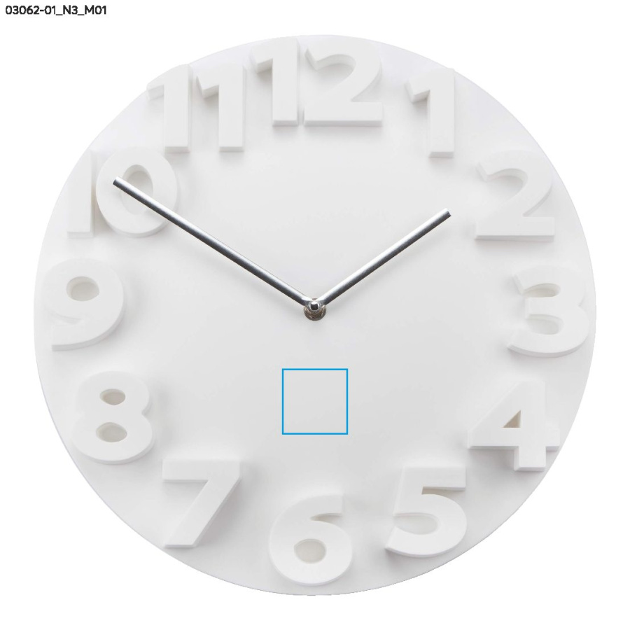 MAURO – horloge murale: Zone de marquage avant · Tampographie
