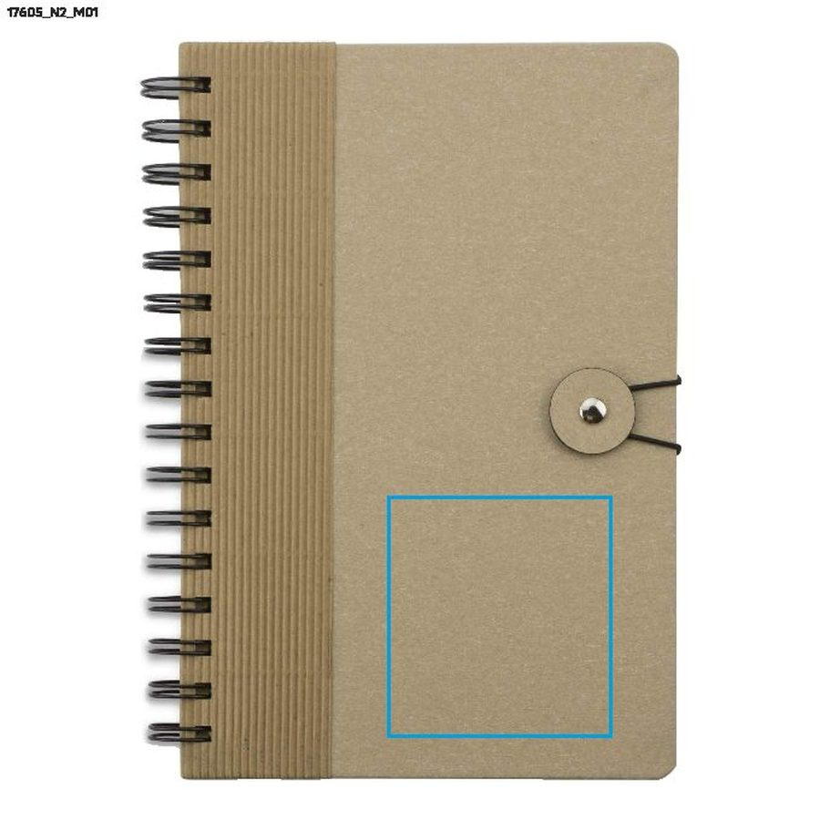 RECYCLE – carnet A5: Zone de marquage avant · Tampographie