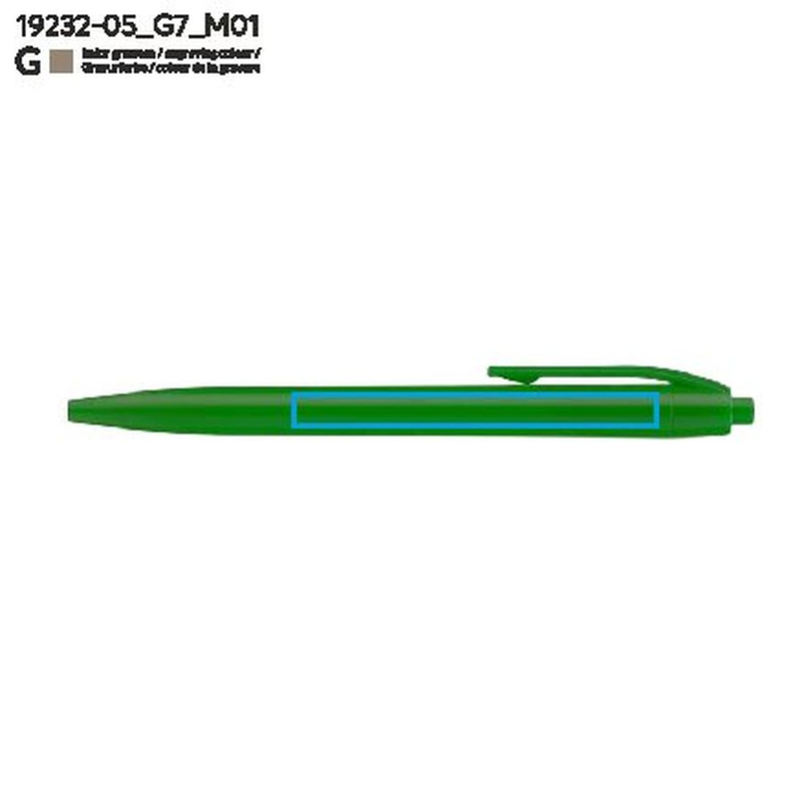 Stylo à bille BASIC: Zone de marquage avant · Gravure laser
