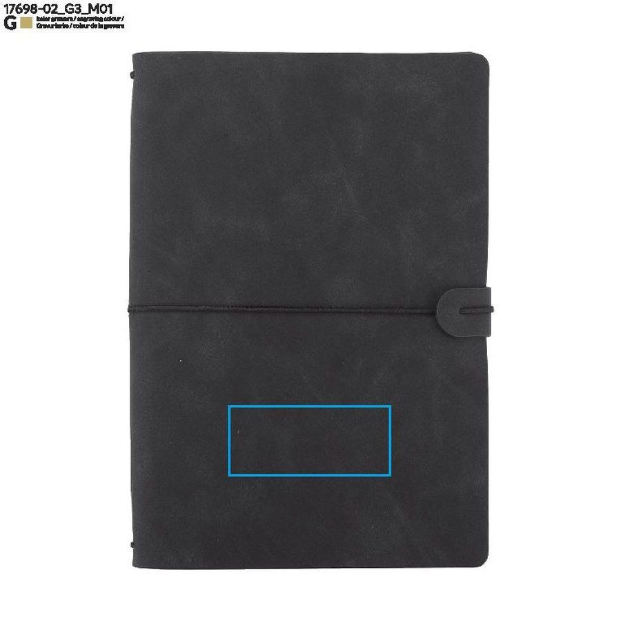 RETRO – carnet A5: Zone de marquage avant · Gravure laser