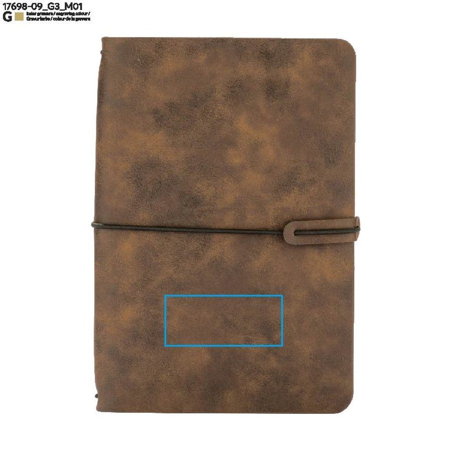 RETRO – carnet A5: Zone de marquage avant · Gravure laser