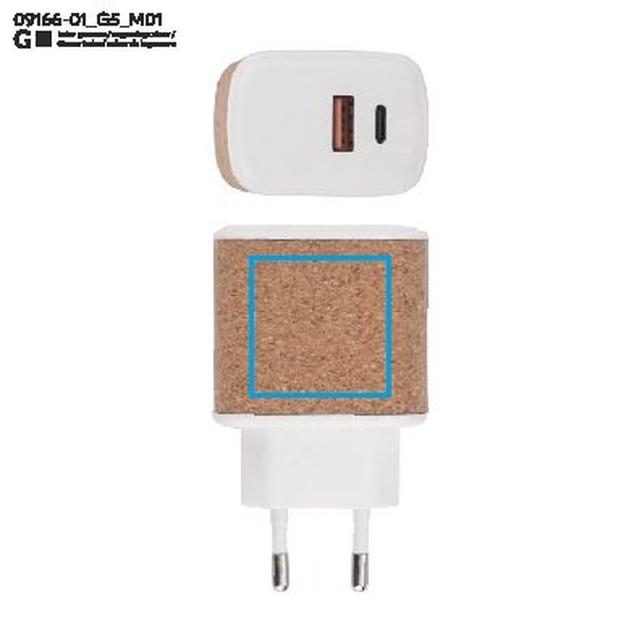BOLSETO – chargeur secteur: Zone de marquage avant · Gravure laser